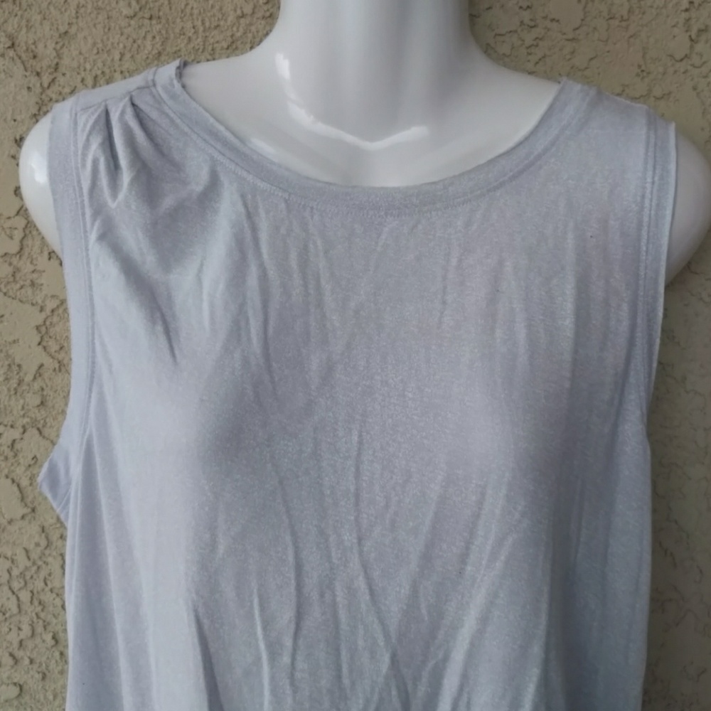 T Tahari gray rouched muscle tank top - Picture 2 of 8